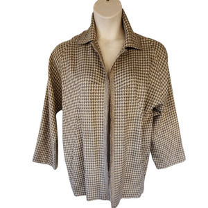 Shamask Brown Wool Blend Open Front Jacket 1